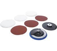 BGS 74380 | Set di dischi abrasivi e lucidanti, Ø 180 mm | 8 pezzi