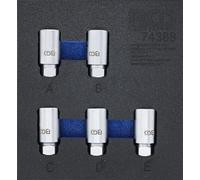 BGS 74388 | Inserto servante officina 1/6: Set di strumenti per dadi antifurto per Tesla | 5 pezzi