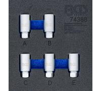 BGS 74388 | Modulo per carrelli portautensili 1/6: set di utensili per bulloni di sicurezza per Tesla | 5 pz.