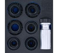 BGS 74449 | Modulo per carrelli portautensili 1/6: kit smerigliatrice mozzo ruota | per prigionieri e bulloni ruota | 7 pz.