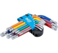 BGS 74457 | Serie di chiavi ad angolo | multicolore | corta | profilo a T (per Torx) T10 - T50 | 9 pz.
