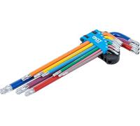BGS 74465 | Serie di chiavi ad angolo | multicolore | extra lunghe | profilo a T (per Torx) con foro e testa sferica T10 - T50 | 9 pz.