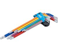 BGS 74468 | Serie di chiavi ad angolo | multicolore | extra lunghe | profilo a T (per Torx) con testa sferica T10 - T50 | 9 pz.