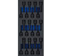 BGS 74514 | Vassoio portautensili 1/3: Set di bussole per punte a percussione | 12,5 mm (1/2") | 24 pz.