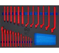 BGS 74641 | Inserto per carrello da officina 3/3: set di chiavi combinate VDE e chiavi uniche VDE, 24 pezzi.