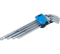 Juego de llaves allen | largas | hexágono interior/hexágono interior con cabeza de bola 1,5-10 mm | 9 pièces