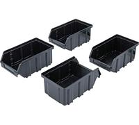 BGS 80195 | Serie di scatole di stoccaggio | con binario di sospensione | per sistema a parete | 4 pz.