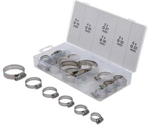 BGS 8055-1 | Assortimento fascette stringitubo | acciaio inox | Ø 16-38 mm | 26 pz.