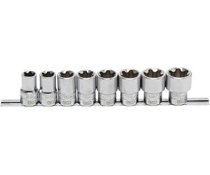 BGS 8806 | Serie di bussole profilo T Plus (per Torx Plus) | 12,5 mm (1/2") | 18EP - 32EP | 8 pz.