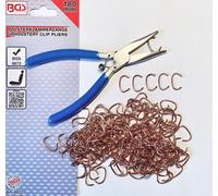 BGS 8872 Pinza Per Graffe Da Rivestimento Sedia + 100 Graffe Sattler