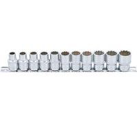 BGS Set di inserti per chiavi a bussola poligonale, azionamento quadro interno 12,5mm (1/2"), apertura 10 - 21mm, 11pz. Quantità:1