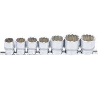 BGS Set di inserti per chiavi a bussola poligonale, azionamento quadro interno 12,5mm (1/2"), apertura 20 - 32mm, 7pz. Quantità:1