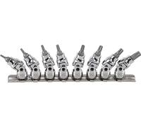 Bgs 9158 - Giunto cardanico di bit set Einsatz, Profilo a T (per Torx), 6, 3 (1/4), T40 T8, Set di 8 pezzi