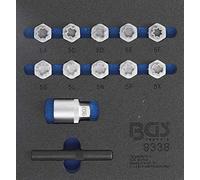 BGS 9338 | Modulo per carrelli portautensili 1/6: set di utensili per bulloni di sicurezza per Mercedes-Benz | 12 pz.