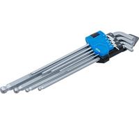 Juego de llaves allen | extra largas + extra cortas | hexágono interior/hexágono interior con cabeza de bola 1,5-10 mm | 9 piezas