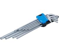 Juego de llaves acodadas | extra largas + extra cortas | perfil en T (para Torx) T10 - T50 | 9 piezas
