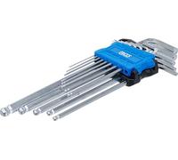 BGS Set di chiavi ad angolo, extra lunghe, in pollici, a esagono incassato con testa sferoidale 0,05"- 3/8", 13pz. Quantità:1