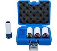 Juego de vasos de impacto con protector de plástico | entrada 12,5 mm (1/2") | 17/19 / 21/22 mm | 4 piezas