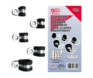 BGS Assortimento di fascette gommate Ø6 - 16mm, 18pz. Quantità:1