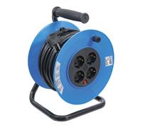 Enrollador de cable | 25 m | 3x1,5 mm² | 4 tomas | IP 20 | 3000 W