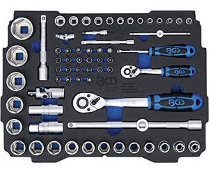 BGS Bandeja de espuma para BOXSYS1 & 2: Juego de llaves de vaso | 6,3 mm (1/4") / 12,5 mm (1/2") systainer® | 65 piezas