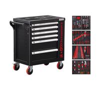 BGS Diy 6055 | Carrello da officina | 6 cassetti | 1 porta laterale | con 158 attrezzi