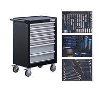 BGS Carrello da officina, 7 cassetti, con 263 utensili Quantità:1