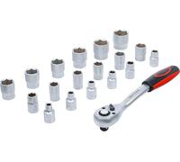 KIT 19 CHIAVI A BUSSOLA con CRICCHETTO CHROME VANADIUM ESAGONALI PROFESSIONALI