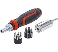 BGS Diy 20817 | Serie di inserti di precisione / inserti multiuso | con impugnatura girevole portainserti a cricchetto, reversibile | 17 pz.