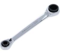 Kraftmann, 30007, Chiave a cricchetto, 4 in 1, 10 x 13 e 17 x 19 mm