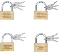 BGS Diy 3101 | Serie di lucchetti in ottone | a chiave unica | 40 mm | 4 pz.