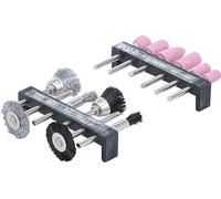 BGS Diy 50797 | Set smerigliatrice e set di spazzole in acciaio e plastica | 12 pz.