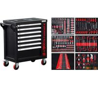 BGS Diy 6058 | Carrello da officina | 7 cassetti | 1 porta laterale | con 250 attrezzi