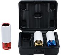 BGS Diy 7310 | Set di bussole macch.riv.plastica | 12,5 mm (1/2") | 17 - 19 - 21 mm | 3 pz.