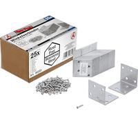 BGS Diy 80333 | Squadra | Inox | 40 x 40 x 40 mm | Confezione risparmio | 25 pezzi