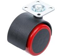 BGS Diy 80336 | Ruota c/supporto piroettante | rosso/nero | 50 mm