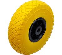 BGS Diy 80652 | Ruota senza camera d’aria per carrello | poliuretano, giallo/nero | 260 mm