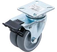 BGS Diy 81948 | Doppia ruota piroettante | con freno | Ø 75 mm