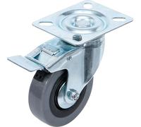 BGS Diy 81957 | Ruota piroettante con freno | con supporto fisso | Ø 75 mm