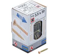 BGS Diy 88001 | Viti multiuso | Torx T10 | 3,5 x 30 mm | 200 pezzi | 200 pezzi, zincati, galvanizzati, filettatura completa, testa svasata, per legno, plastica o calcestruzzo
