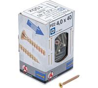 BGS Diy 88043 | Viti multiuso | PZ2 | 4,0 x 40 mm | 150 pezzi | 150 pezzi, zincati, galvanizzati, filettatura completa, testa svasata, per legno, plastica o cemento con tasselli adatti