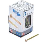 BGS Diy 88047 | Viti multiuso | PZ2 | 4,0 x 60 mm | 110 pezzi | 110 pezzi, zincati, galvanizzati, filettatura completa, testa svasata, per legno, plastica o calcestruzzo, con tasselli
