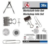 BGS Diy 88160 | Assortimento di piccola cancelleria con graffette, magneti, chiodini | 36 pz.