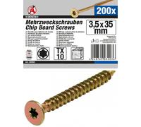 BGS DIY Set Viti Universali T-Profil Torx T10 3,5 x 35 mm 200 Pezzi