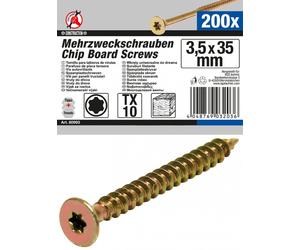 BGS DIY Set Viti Universali T-Profil Torx T10 3,5 x 35 mm 200 Pezzi