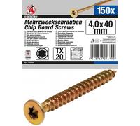 BGS DIY Viti Multiuso Profilo-T ( per Torx ) T20 4,0 X 40 MM 150 Pezzo -