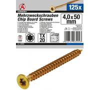 BGS DIY Viti Multiuso Profilo-T ( per Torx ) T20 4,0 X 50 MM 125 Pezzo -