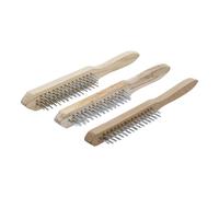 BGS Do it yourself Set di spazzole metalliche con manico in legno a 2, 3, 4 file, 3pz. Quantità:1