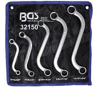 BGS Doppelringschlüssel-condanna S-Form, in Dogana, 0,95 cm - 1,91 cm, 5 teilig