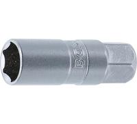 BGS inserto, cromato opaco, 10 mm, attacco 3/8 pollici, per candele, SW 16 mm, 2471